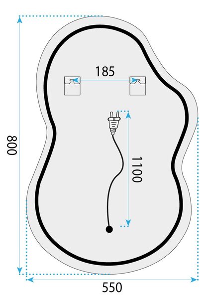 LED Tükör UNO 80x55 cm