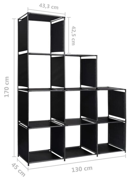 Szövet lépcsős díszpolc 130 x 45 x 170 cm