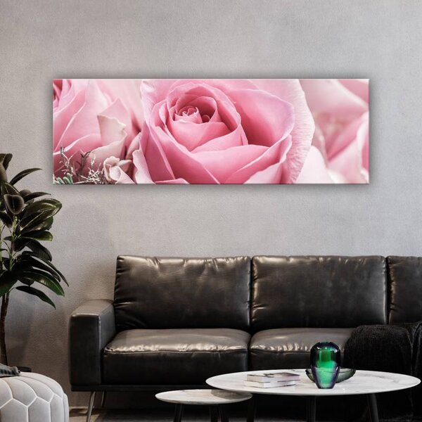 70x40 cm - Pink rózsa kompozíció vászonkép