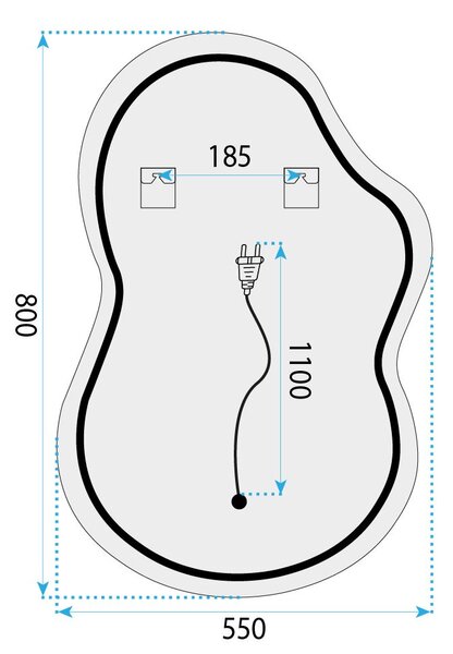 LED Tükör UNO DOUBLE 80x55 cm