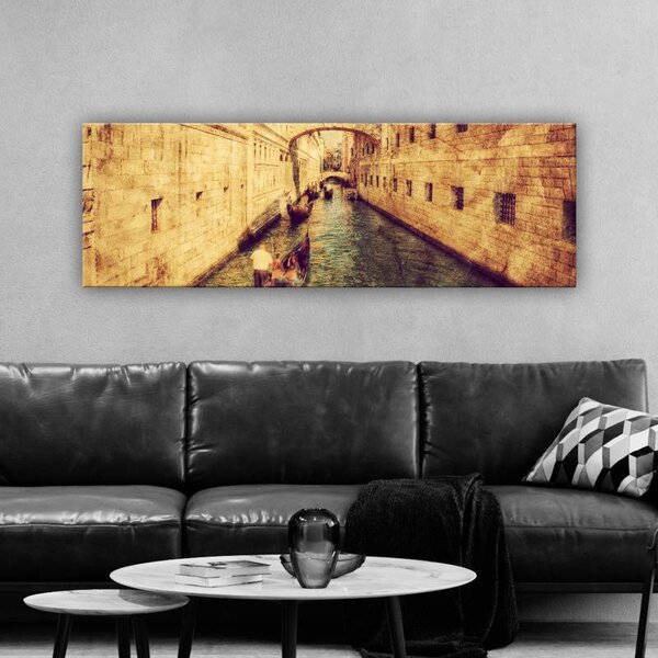 70x40 cm - Vintage Velence csatorna vászonkép