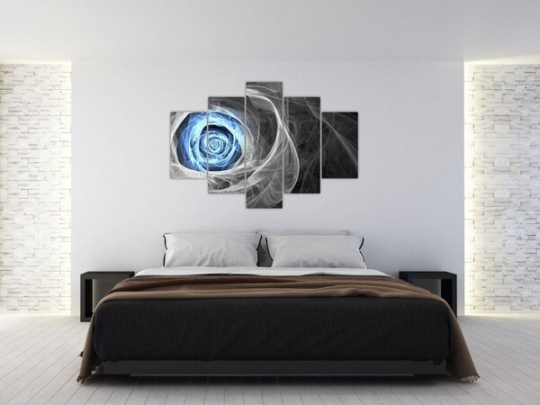 Kép - Absztrakt rózsa kék (150x105 cm)
