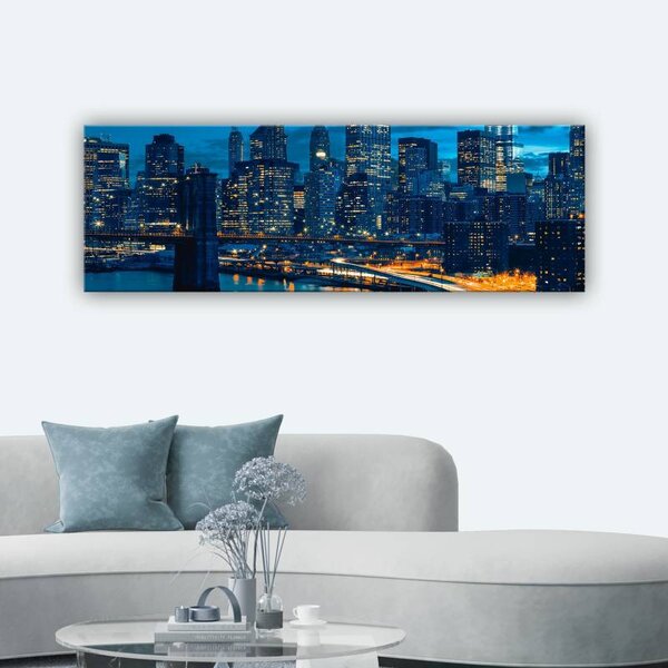 70x40 cm - Brooklyn bridge kékben vászonkép