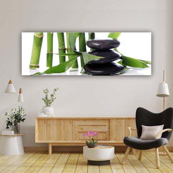 70x40 cm - Bambusz és kövek vászonkép