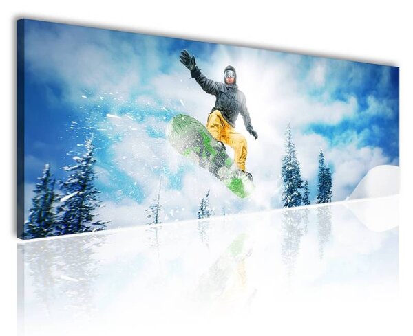 70x40 cm - A snowboard világa vászonkép