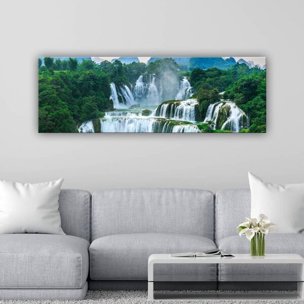 70x40 cm - Gyönyörű türkiz vízesés vászonkép