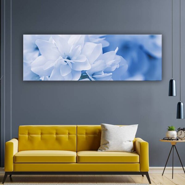 70x40 cm - Halvány kék virágok vászonkép