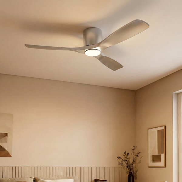 Moneno Smart LED mennyezeti ventilátor, ezüst, DC, dimmelhető, CCT – Lucande Lucande, Moneno, dimmable, Fémes, Nappali, Fém, Modern