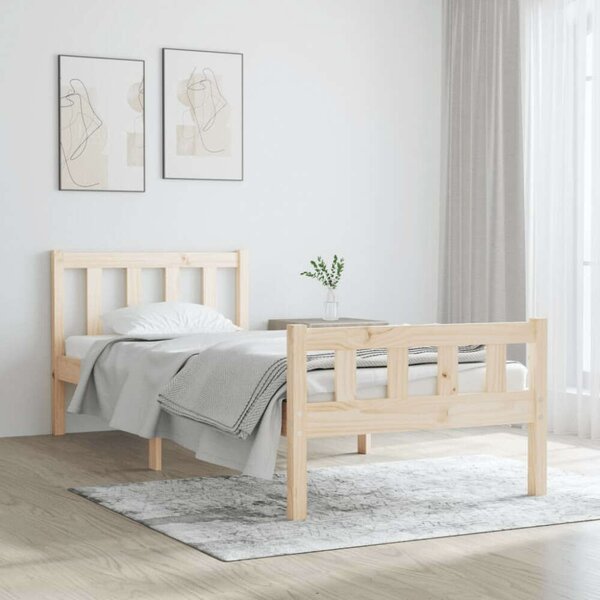 VidaXL Small Single tömör fa ágykeret 75 x 190 cm