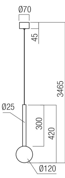 BOLLA egyes LED függeszték, kávébarna – 8W