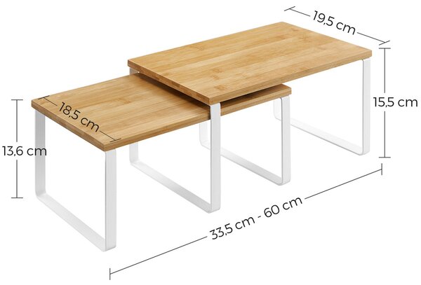 CEZAR bambusz rendszerező szett, 2 db, barna/fehér SongmicsHome