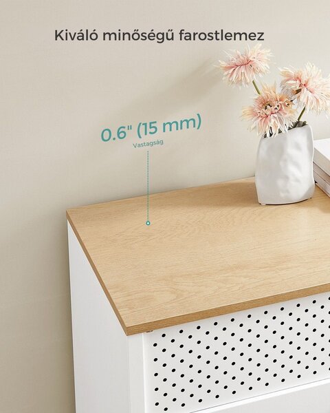 BRIX fém tárolószekrény, 76x80x40cm, barna/fehér SongmicsHome