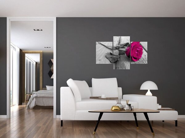 Kép - Rózsaszín rózsa (90x60 cm)