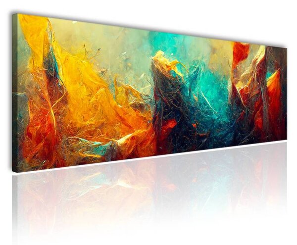 70x40 cm - Absztrakt színes húrok vászonkép