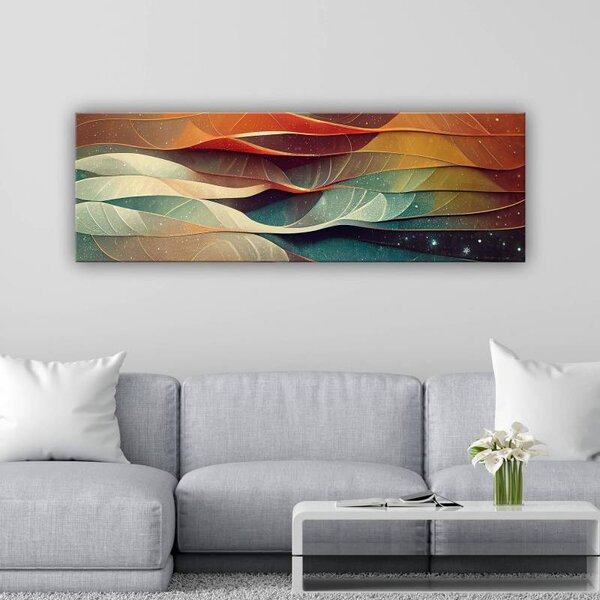 70x40 cm - Csillám színes hullámok vászonkép