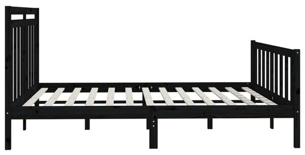 VidaXL fekete tömör fenyőfa ágykeret 200x200 cm