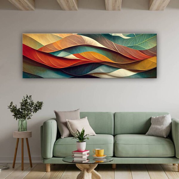 70x40 cm - Festett absztrakt hullámok vászonkép