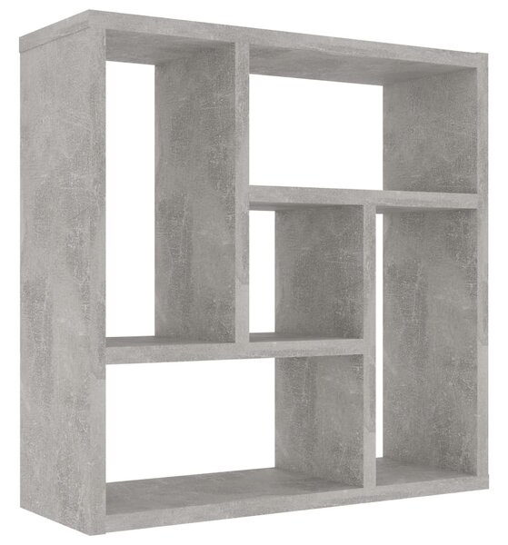 Betonszürke szerelt fa fali polc 45,1 x 16 x 45,1 cm
