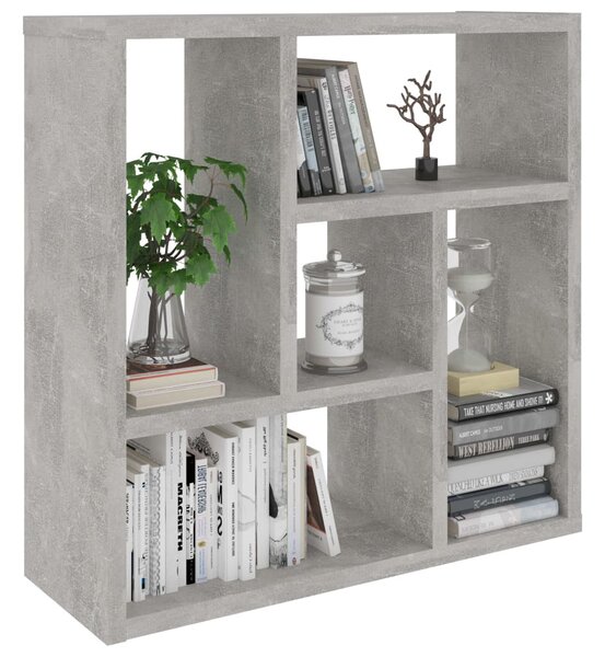 Betonszürke szerelt fa fali polc 45,1 x 16 x 45,1 cm