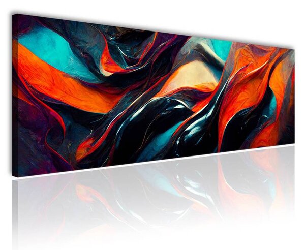 70x40 cm - Fekete és piros absztrakt vászonkép