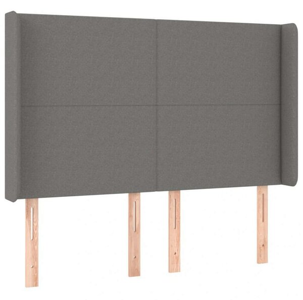 VidaXL Szövet Fejtámla Szárnyakkal - 147x16x118/128cm - Sötétszürke