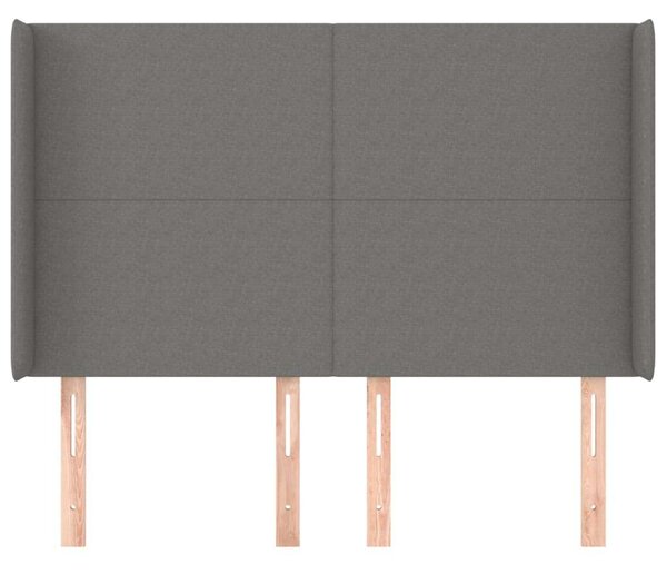 VidaXL Szövet Fejtámla Szárnyakkal - 147x16x118/128cm - Sötétszürke