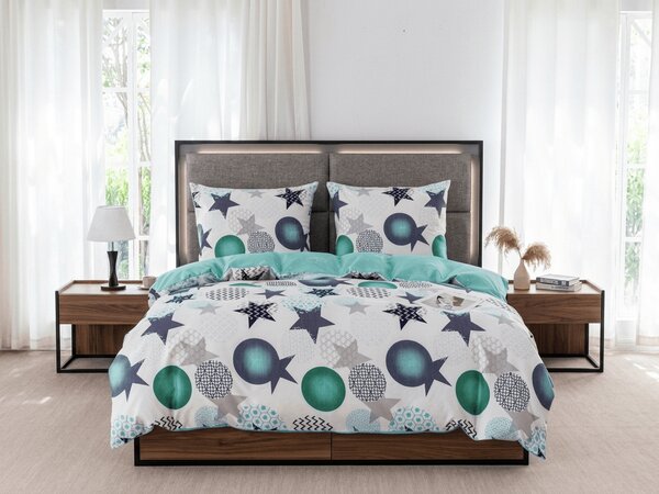 Flanel mikroszálas ágyneműhuzat MINT STARS színes Ágyneműhuzat mérete: 70 x 90 cm | 140 x 200 cm
