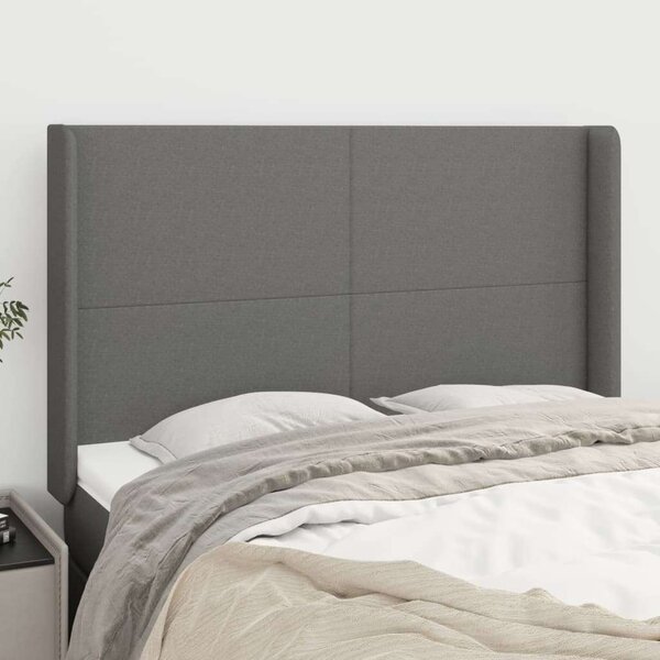 VidaXL Szövet Fejtámla Szárnyakkal - 147x16x118/128cm - Sötétszürke