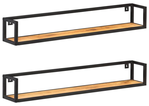 2 db tömör akácfa fali polc 120 cm