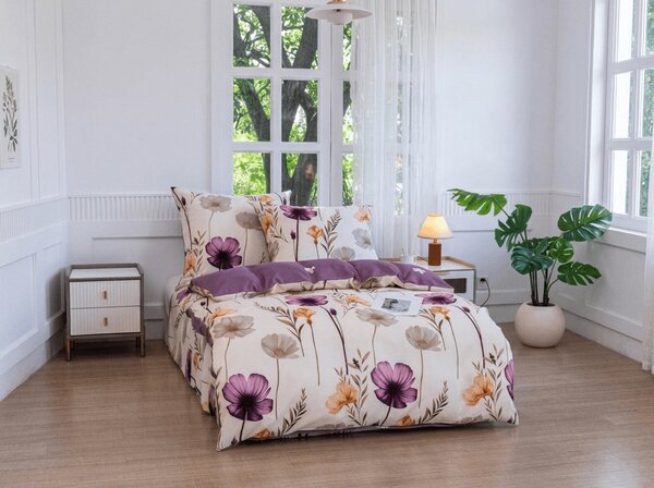 Mikroszálas flanel ágyneműhuzat CURVARA krém színben Ágyneműhuzat mérete: 70 x 90 cm | 140 x 200 cm