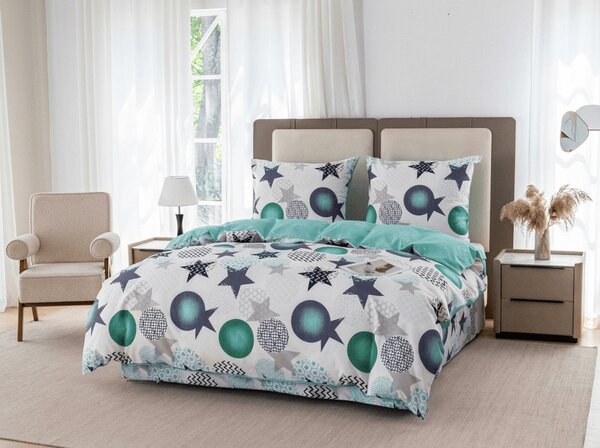 Flanel mikroszálas ágyneműhuzat MINT STARS színes Ágyneműhuzat mérete: 70 x 90 cm | 140 x 200 cm