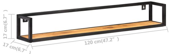 2 db tömör akácfa fali polc 120 cm