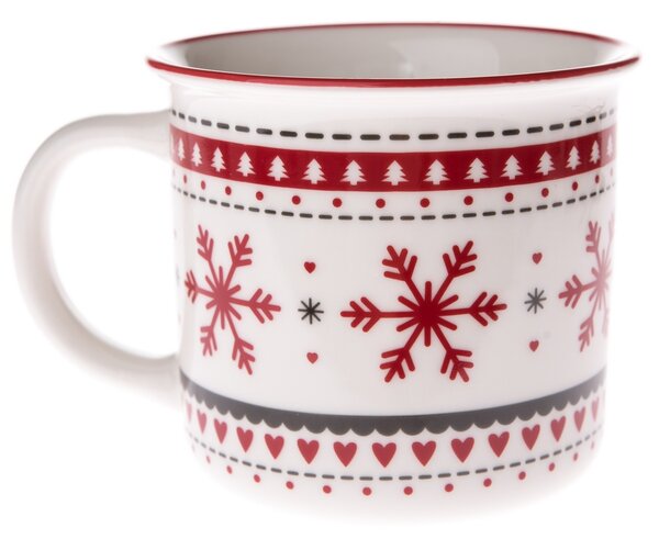 Karácsonyi Granma´s pattern porcelán bögre fehér, 380 ml