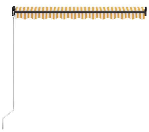Sárga és fehér kézzel kihúzható LED-es napellenző 300 x 250 cm