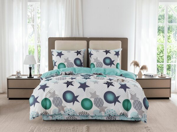 Flanel mikroszálas ágyneműhuzat MINT STARS színes Ágyneműhuzat mérete: 70 x 90 cm | 140 x 200 cm