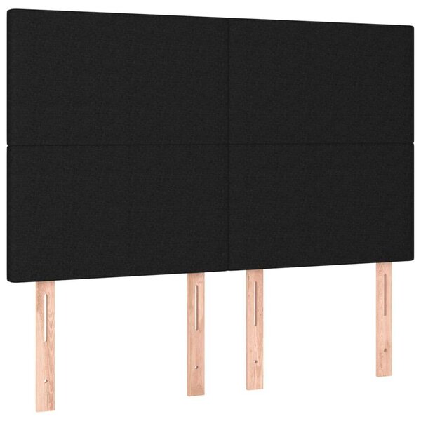VidaXL fekete szövet LED-es fejtámla 144x5x118/128 cm