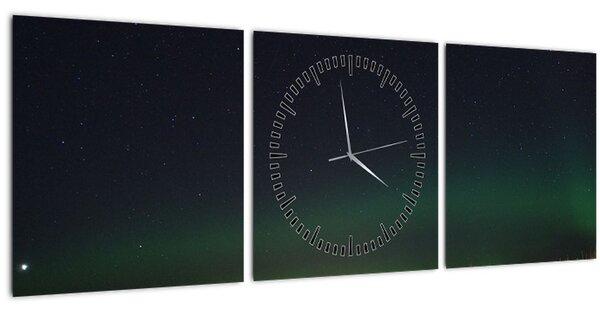 Északi fények képe (órával) (90x30 cm)