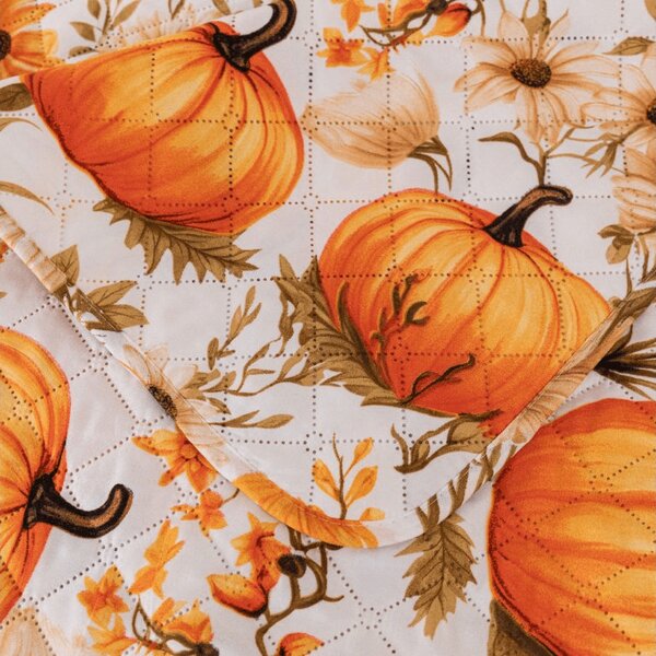 Ágytakaró FLOWERS AND PUMPKINS, narancssárga Méret: 170 x 210 cm