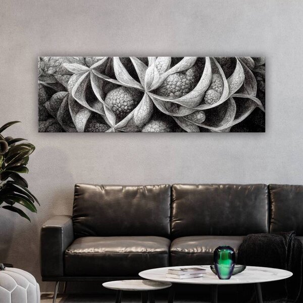 70x40 cm - Grafit absztrakt virág rajz vászonkép