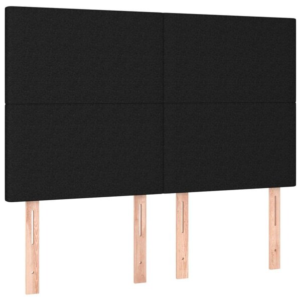 VidaXL fekete szövet LED-es fejtámla 144x5x118/128 cm
