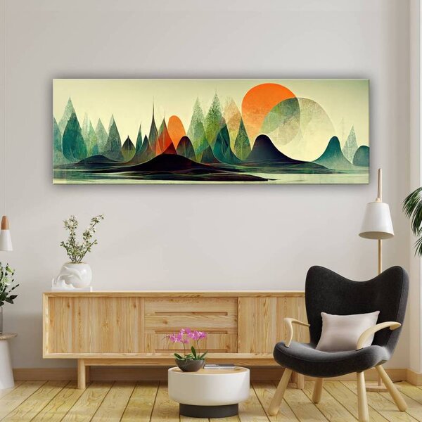 70x40 cm - Naplemente tájkép festmény vászonkép