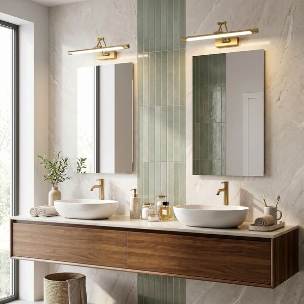 Fürdőszobai fali LED lámpa SWE022-1W 42cm Brush Gold