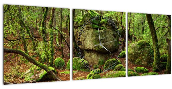 Egy varázslatos erdő képe (órával) (90x30 cm)