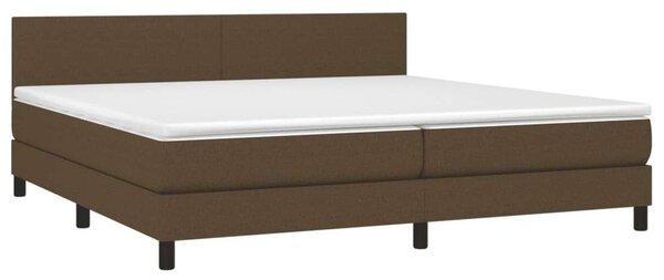 VidaXL barna szövet rugós és LED-es ágy matraccal 200x200 cm