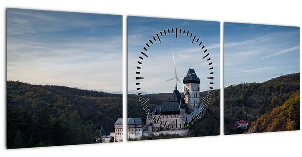 Karlstejn képe (órával) (90x30 cm)
