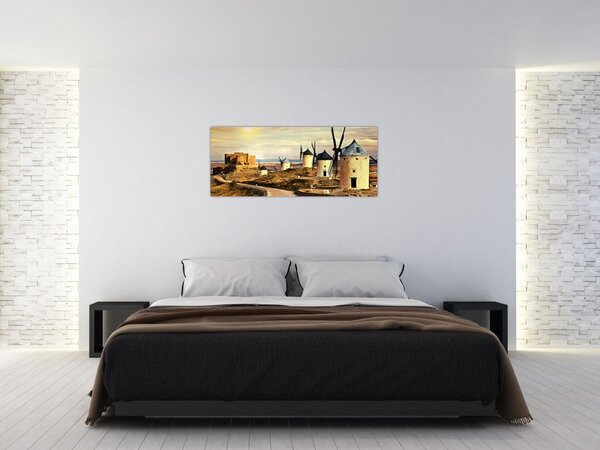 Kép - Szélmalmok (120x50 cm)