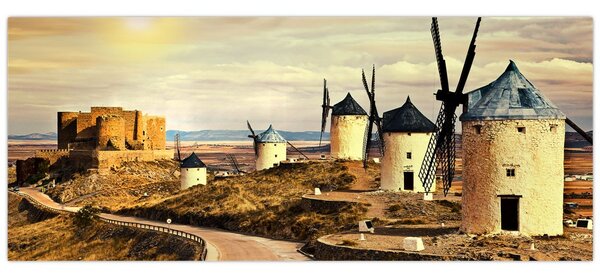Kép - Szélmalmok (120x50 cm)