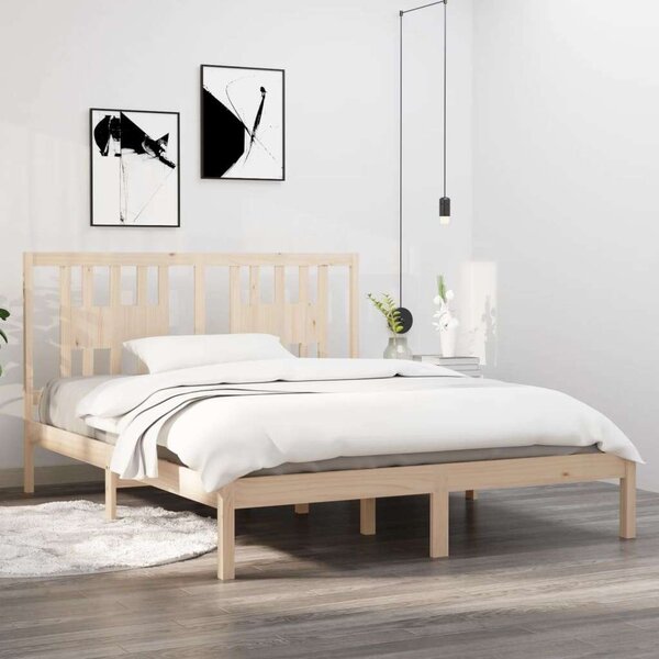VidaXL tömör fenyőfa ágykeret 160 x 200 cm