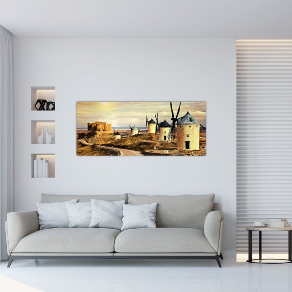 Kép - Szélmalmok (120x50 cm)