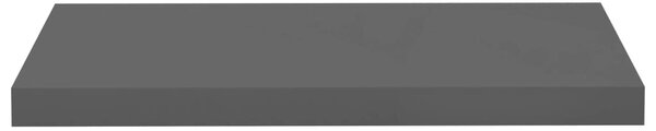 Magasfényű szürke MDF lebegő fali polc 60 x 23,5 x 3,8 cm